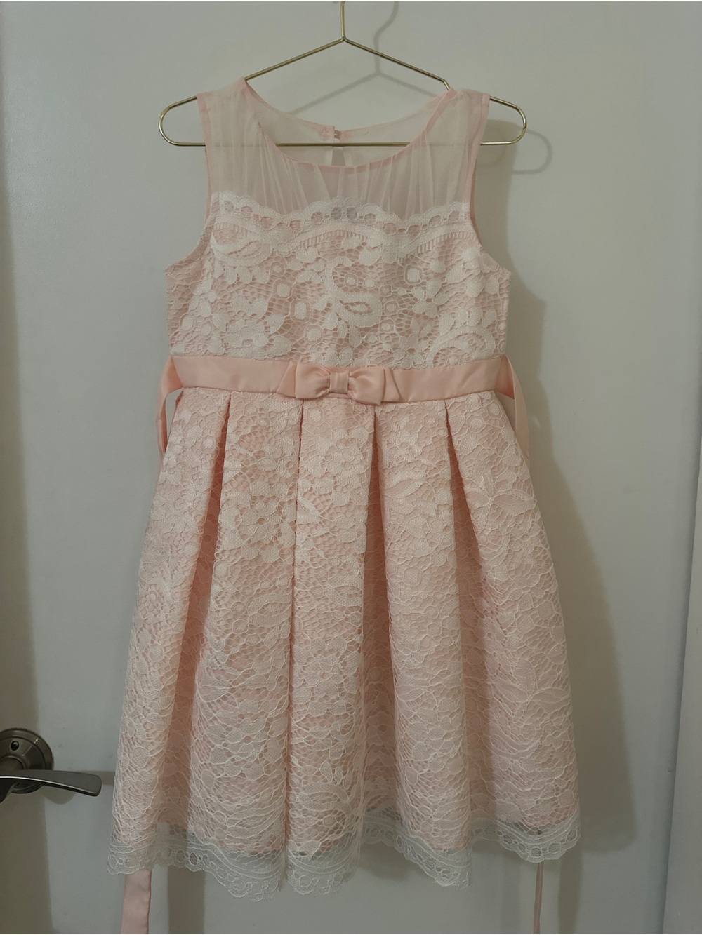 Jona Michelle Blush Pink Lace Party Dress Girls Size 5 Special Occasion Dress